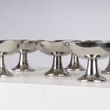 Set of 6 Alfra Alessi ice cream cups in 10/18 stainless steel