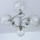 Suspension vintage Space Age en verre et chrome