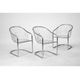6 chrome metal chairs in the style of Gastonne Ronaldo.