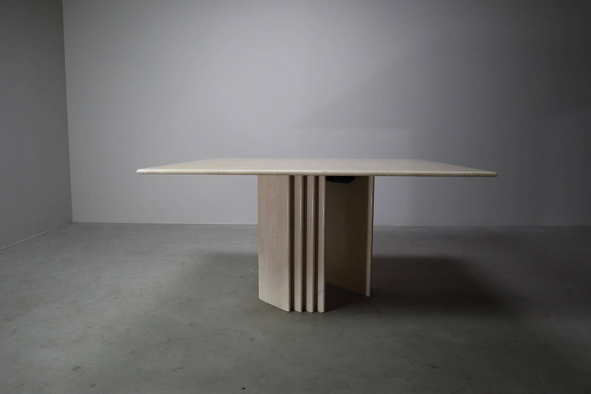 Travertine dining table, Italy 1960s