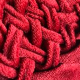 Round cushion in vintage pleated velvet