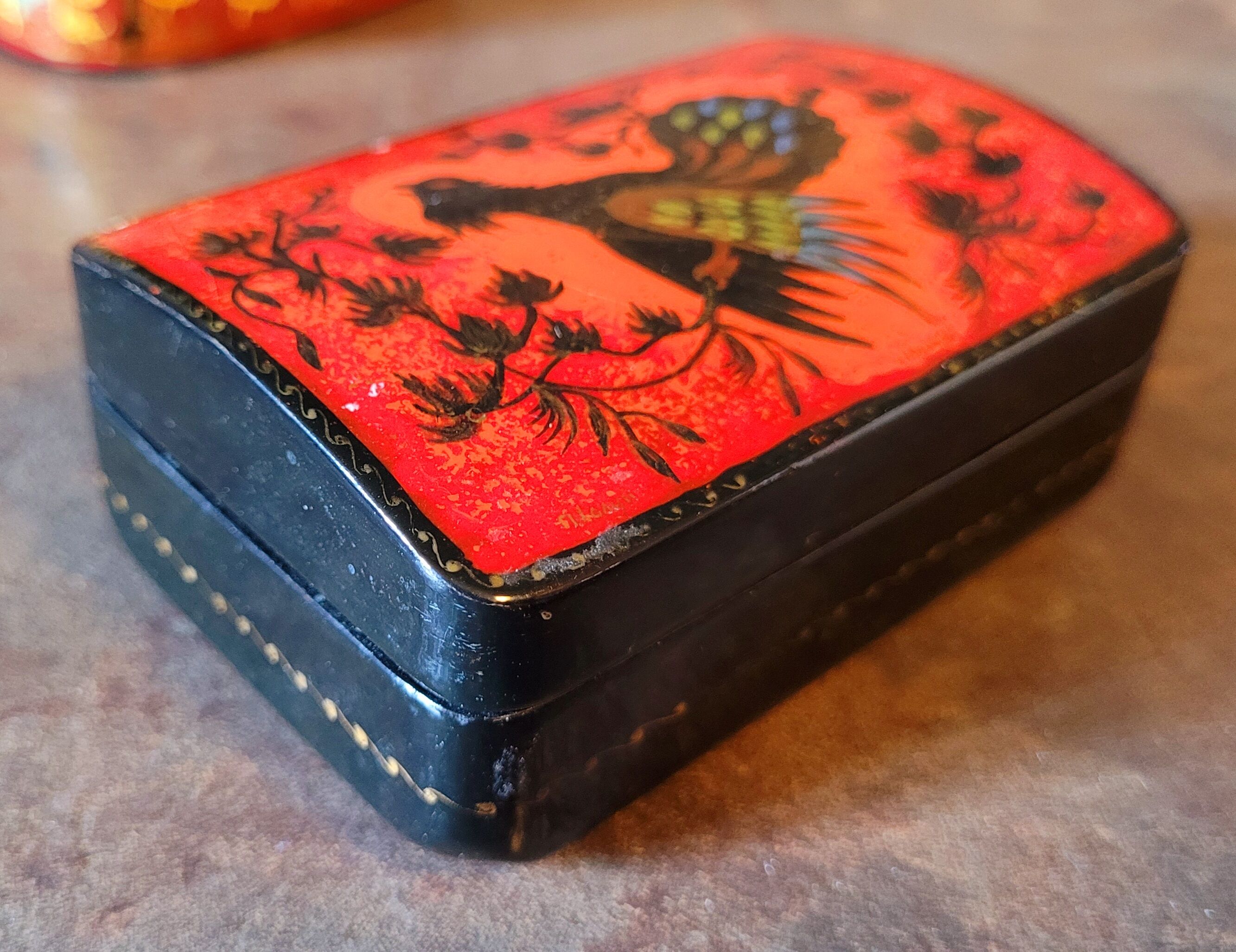 Old vintage lacquer boxes Russia