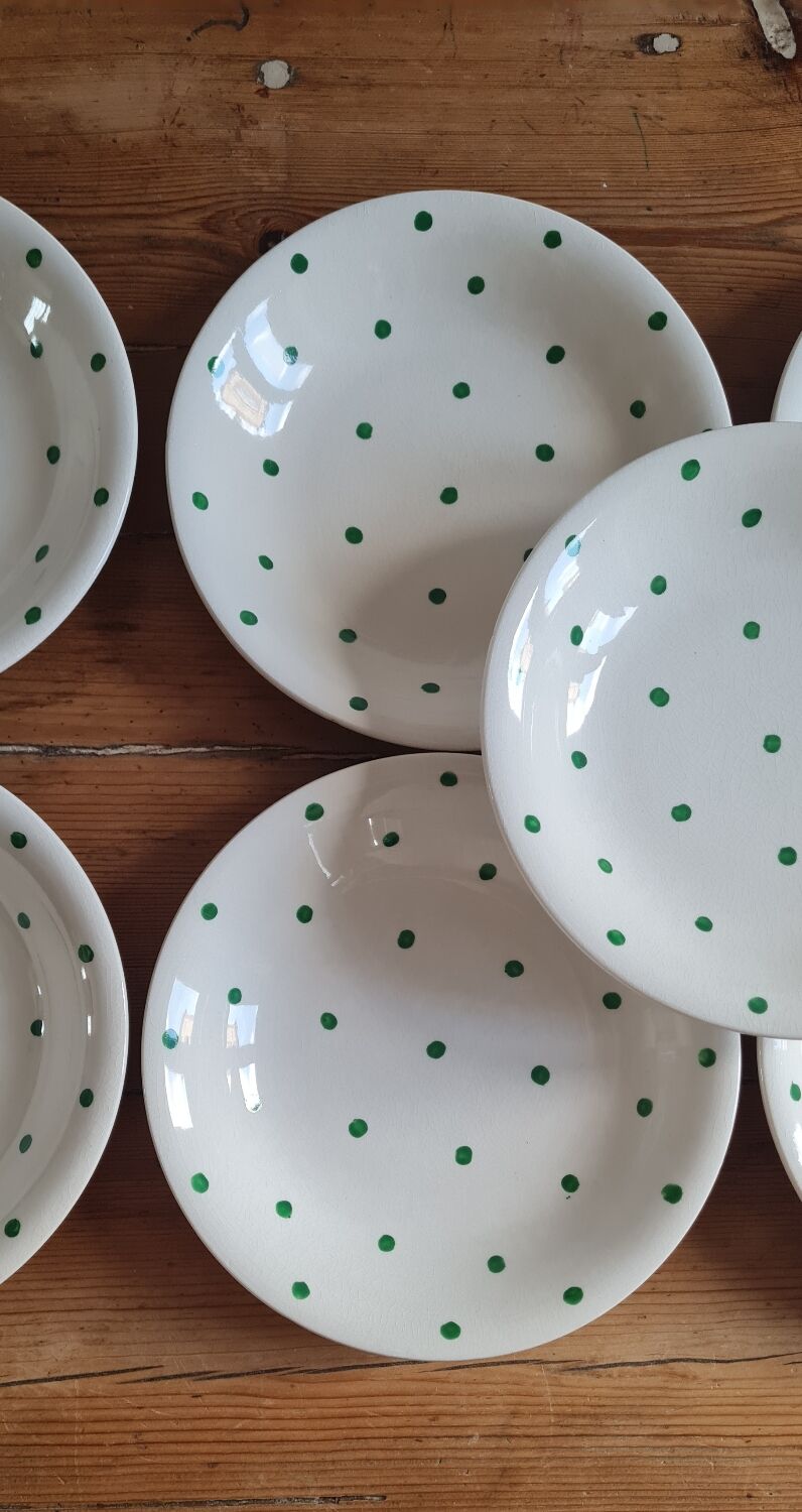 Set de 10 assiettes plates longchamps vintage