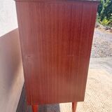 1960s chest of drawers, spindle legs, recessed handles