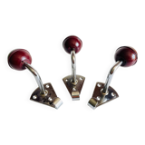 Chrome and bakelite coat hooks from the 70s