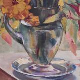Tableau ancien nature morte florale