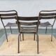 3 metal chairs, Tolix style