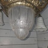 1930s Art Deco bronze chandelier