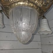 1930s Art Deco bronze chandelier