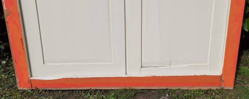 Pair of 19th-century cupboard doors and their frame (1st), woodwork