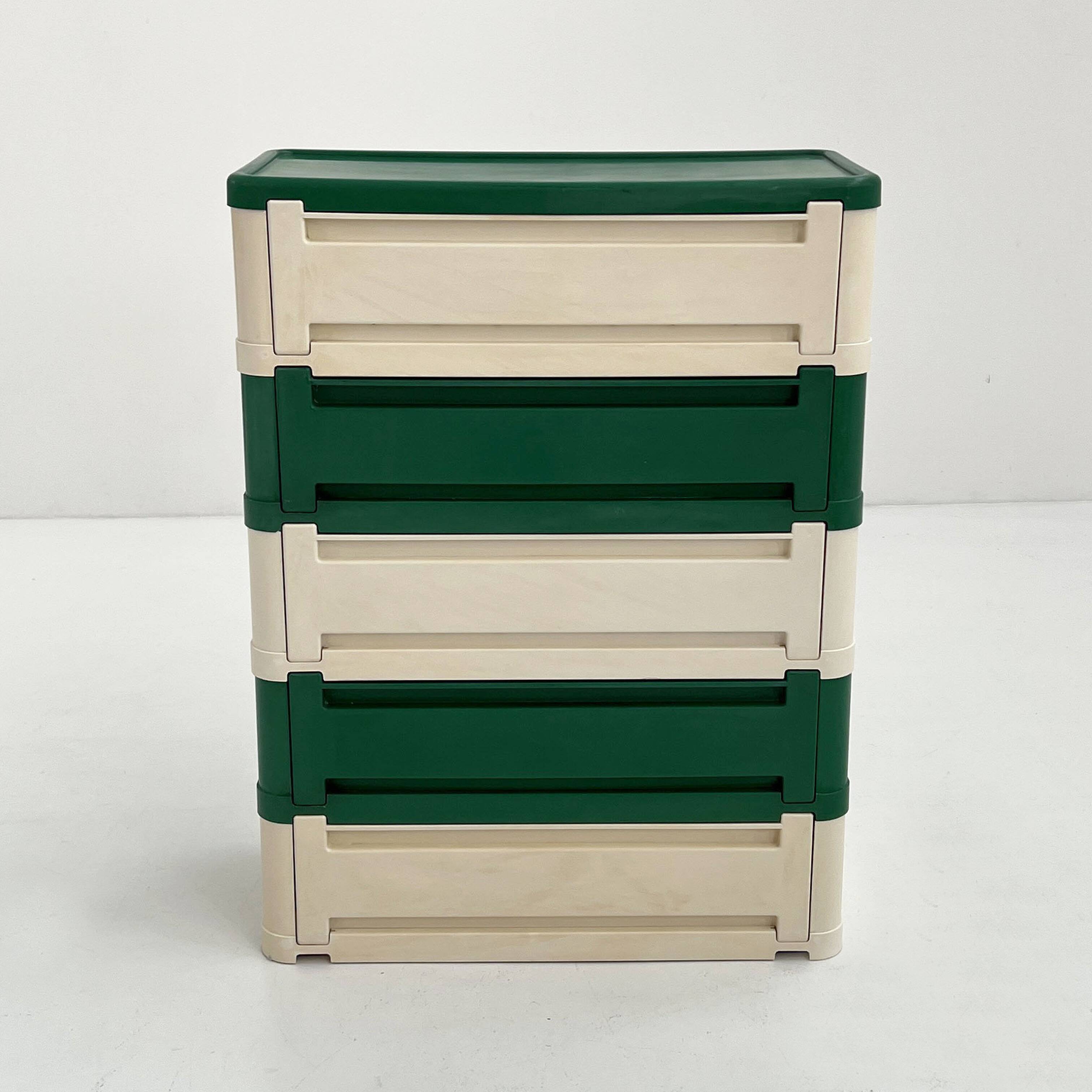 White and green cabinet model “4964” by Olaf Von Bohr for Kartell, 1970