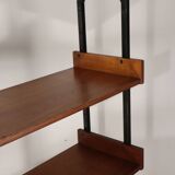 Vintage modular bookcase in wood and metal, Italy, 1960