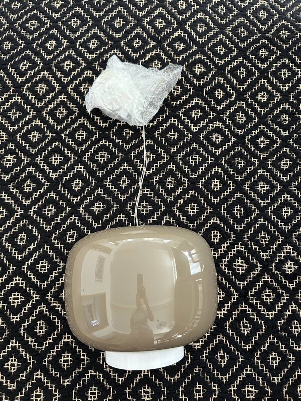 Suspension Chouchin no 3 en verre gris de Foscarini