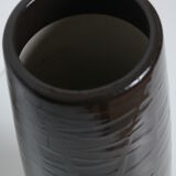 Vase ceramic flowers and brown glass