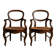 Vintage set of 2 Louis-Philippe armchairs from the 19th century, cherry wood chairs, hand-woven straw seats, antique Italian seat, elegant gift.