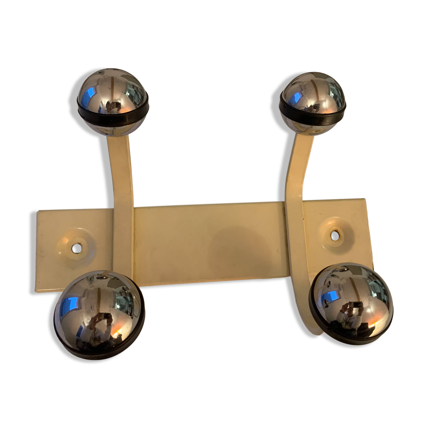 Vintage double ball coat hooks