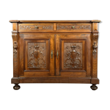 Renaissance walnut buffet has plenty sculpture decorations