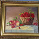 Ancient still life with cherries - peaches Oil on canvas 59x50 cm