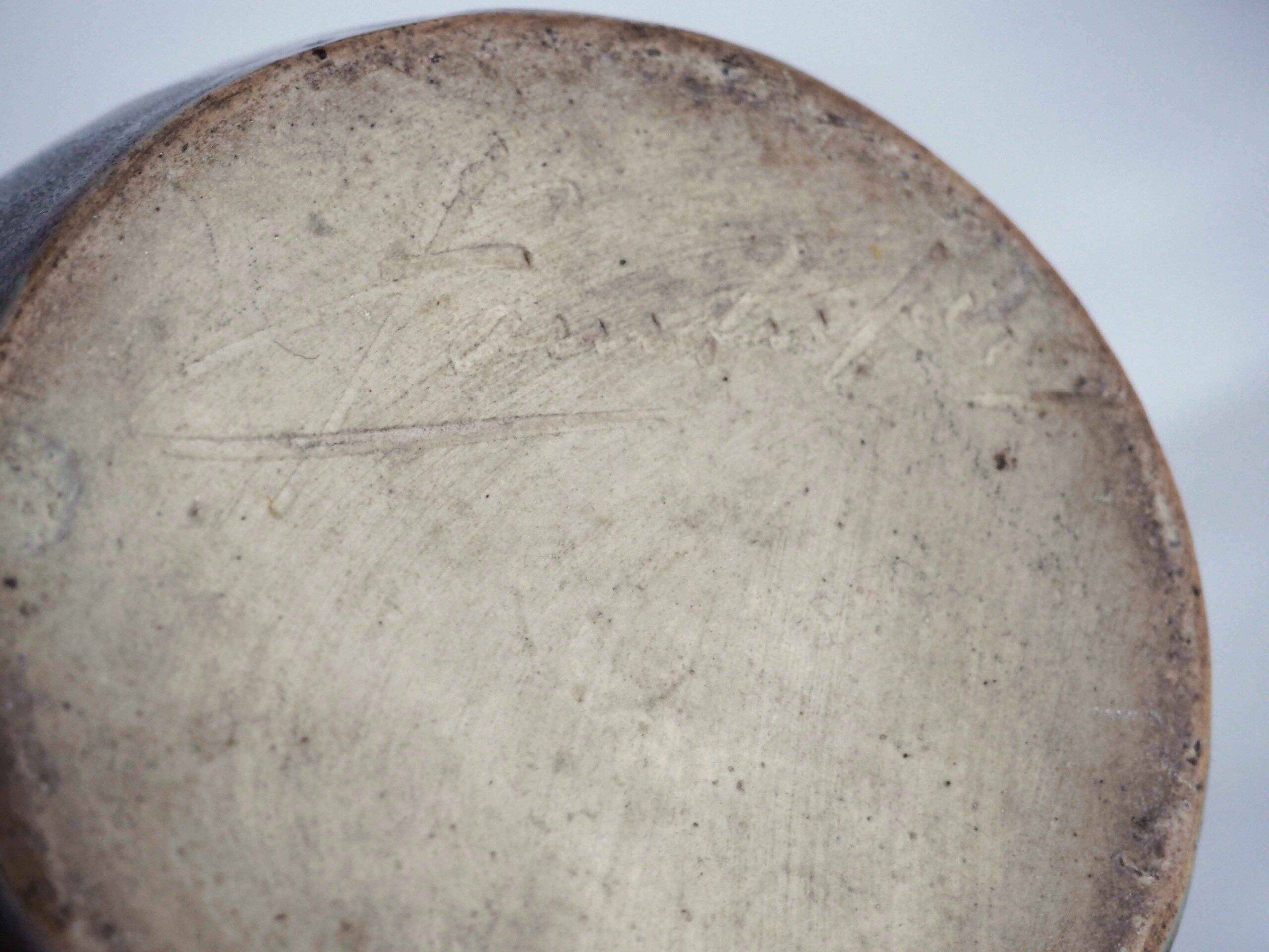 Stoneware vase signed Pointu