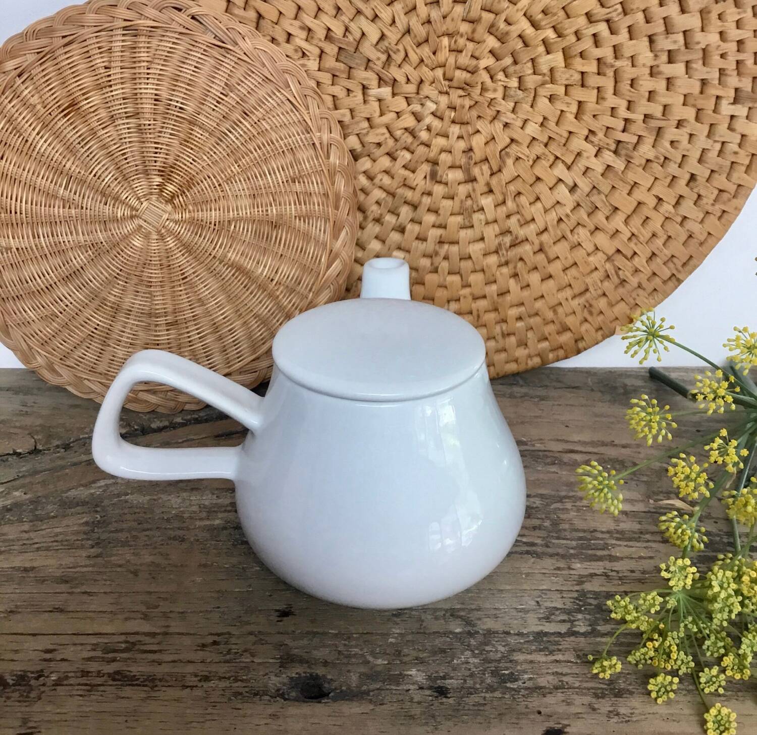 Vintage white teapot