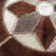 Vintage round cowhide carpet from the 60s and 70s
