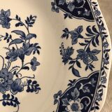 Lot of 5 flat plates and 5 plates Gien 1960, blue and white hollow