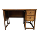 Vintage bamboo and wood rattan desk