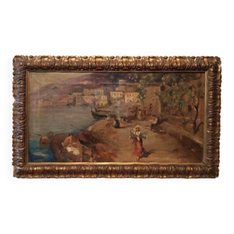 Oil painting on canvas by Salvatore Balsamo (Naples 1894-1922)