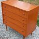 Commode en teck 4 tiroirs de style scandinave, années 70