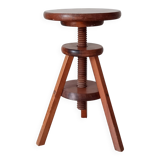 Vintage screw stool in solid oak