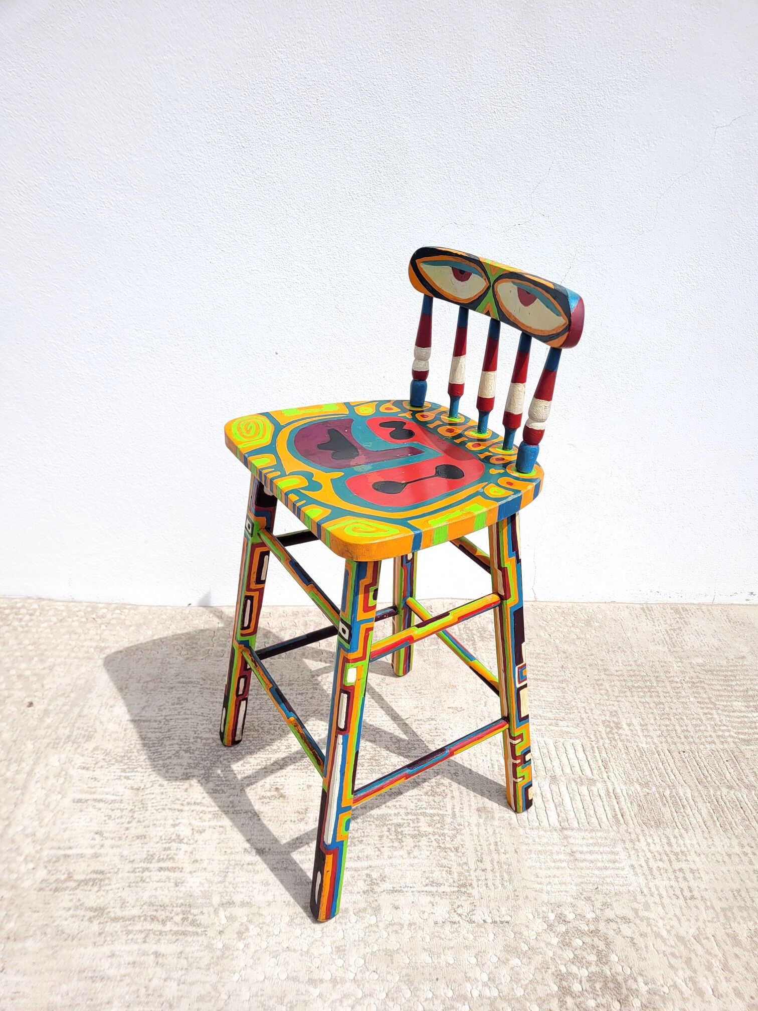 Painted wooden high chair