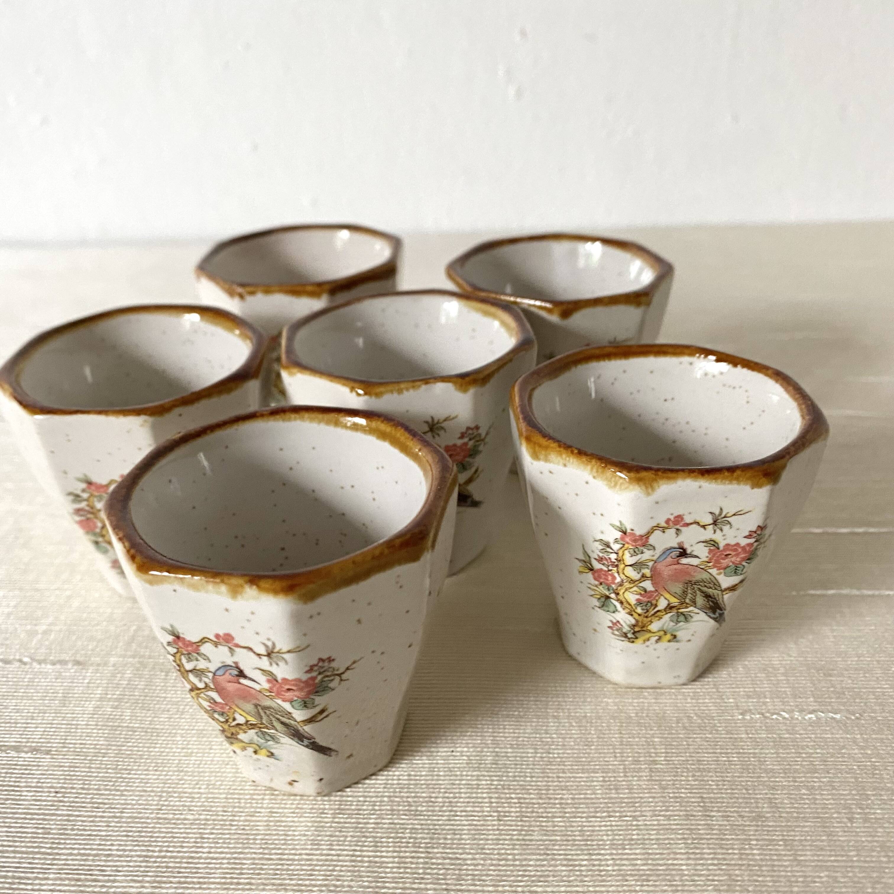 Egg cups or sake glass in 80s stoneware