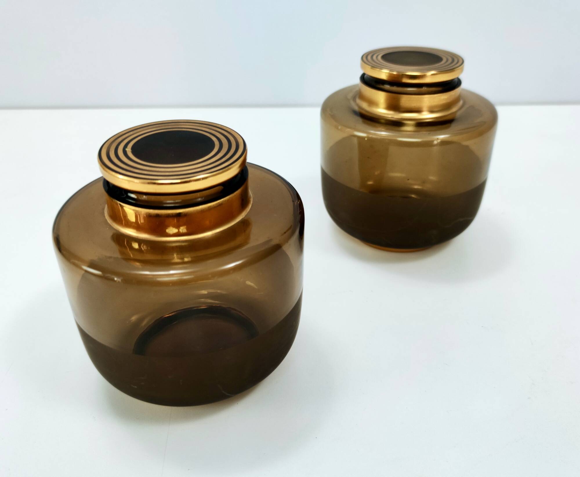 Art Deco Brown Blown Glass Vase, Italy