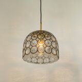 Iron and clear glass pendant from Limburg, Germany, 1960s.