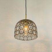 Iron and clear glass pendant from Limburg, Germany, 1960s.