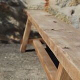 Pair of solid wood benches - brutalist
