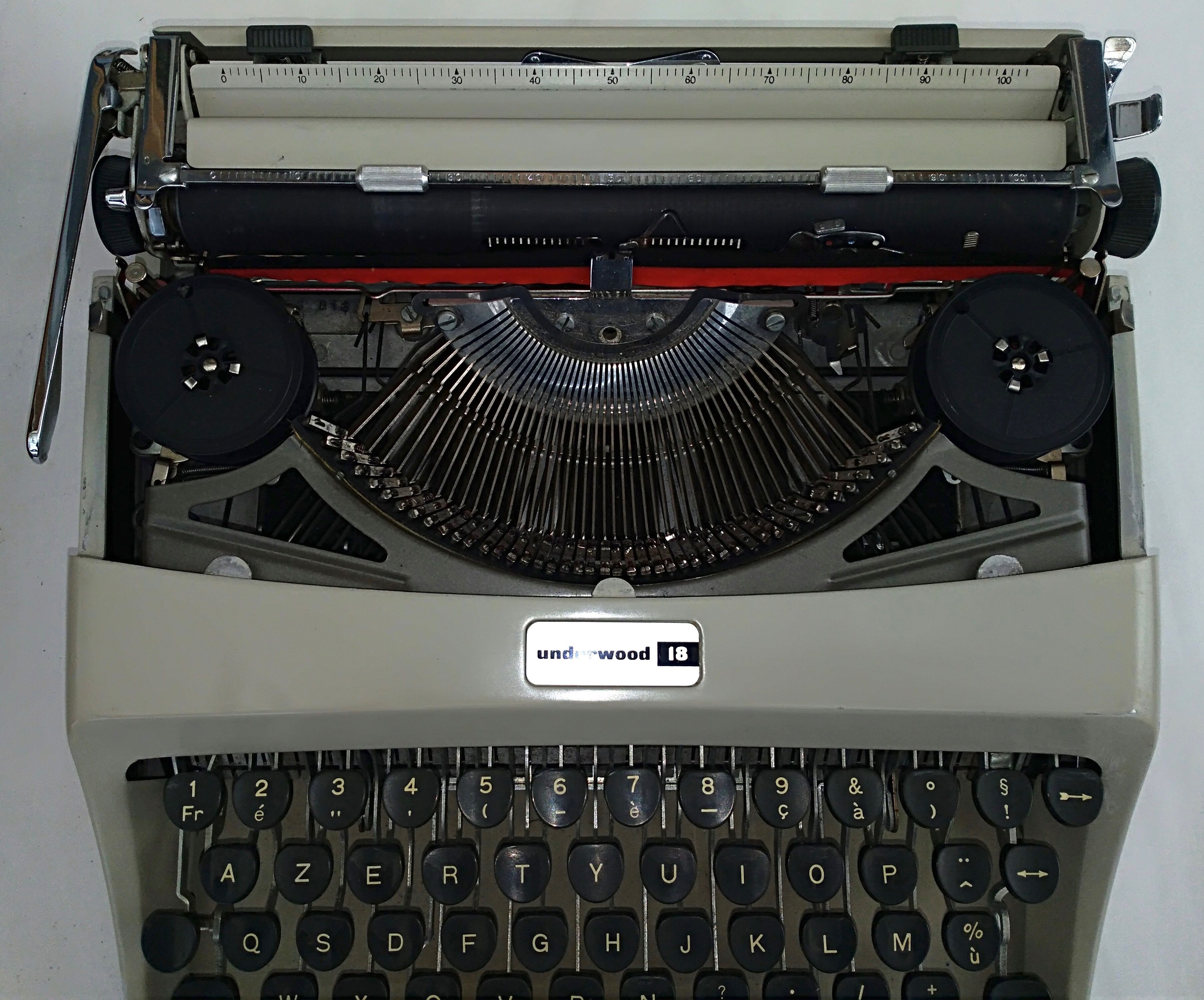 Underwood portable typewriter - satchel