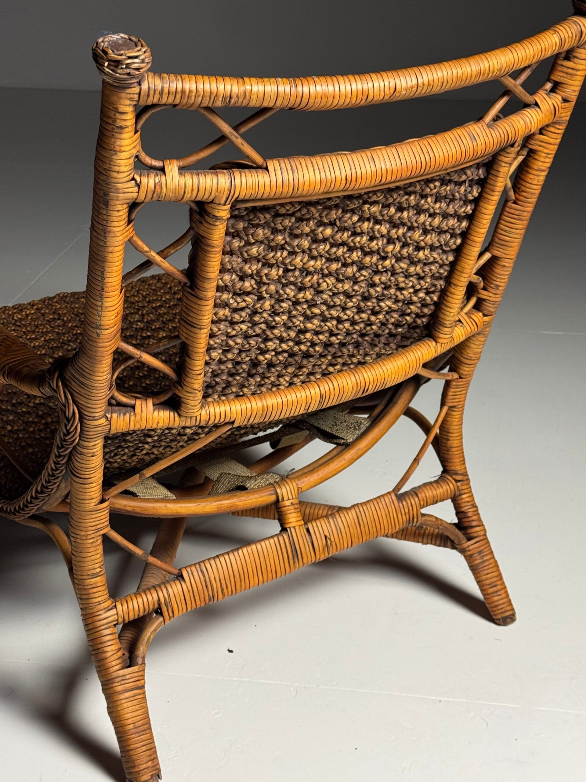 Rattan armchair 1950s vintage