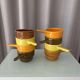 Set of 8 Vintage Stackable Ceramic Coffee Cups with Handles – 1970s