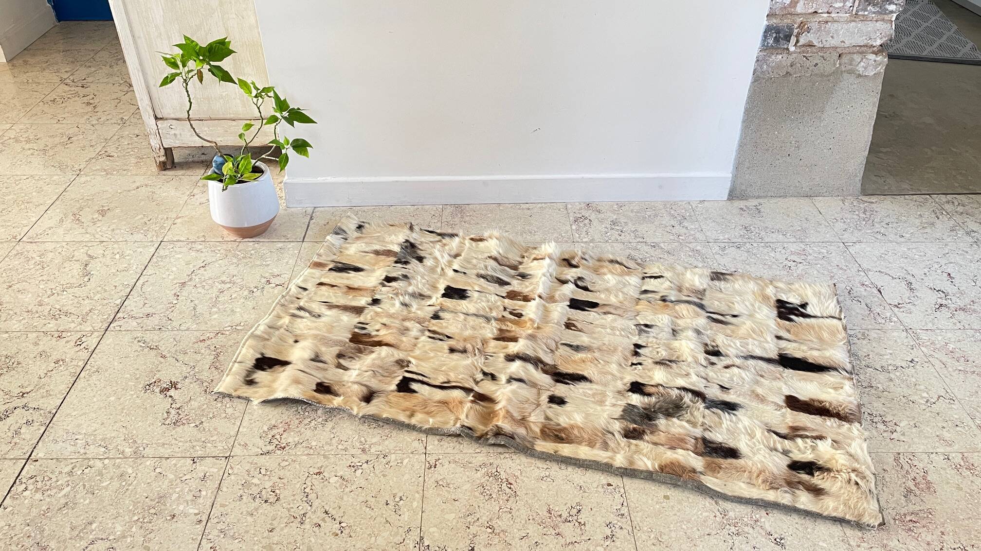 RUG Skin 1970s Beige-Brown - 56 x 107cm