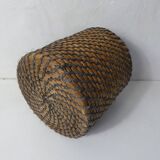old woven straw stool