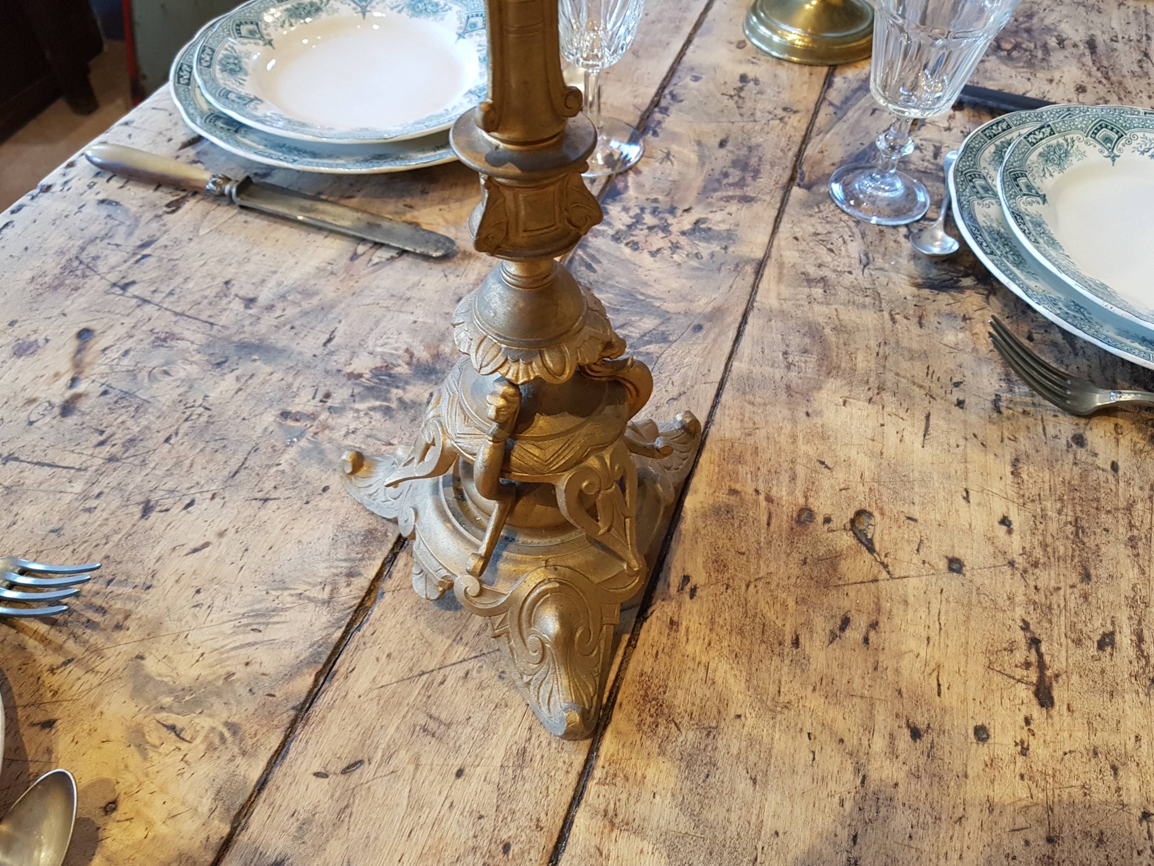 Old and majestic chandelier in bronze