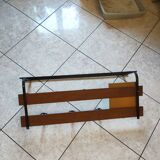 vintage teak coat rack with 6 hooks
