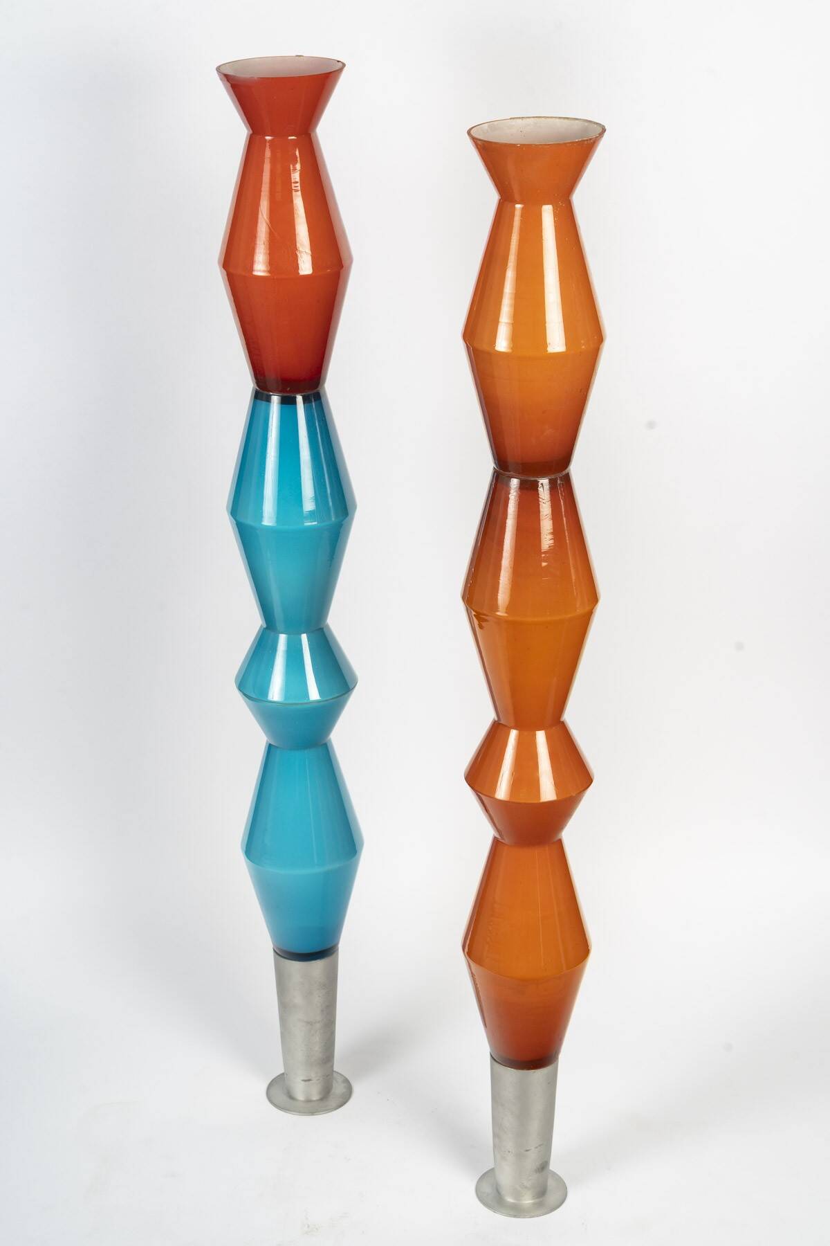Pair of totem sculptures, 1980s