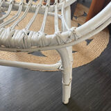 Fauteuil rotin blanc