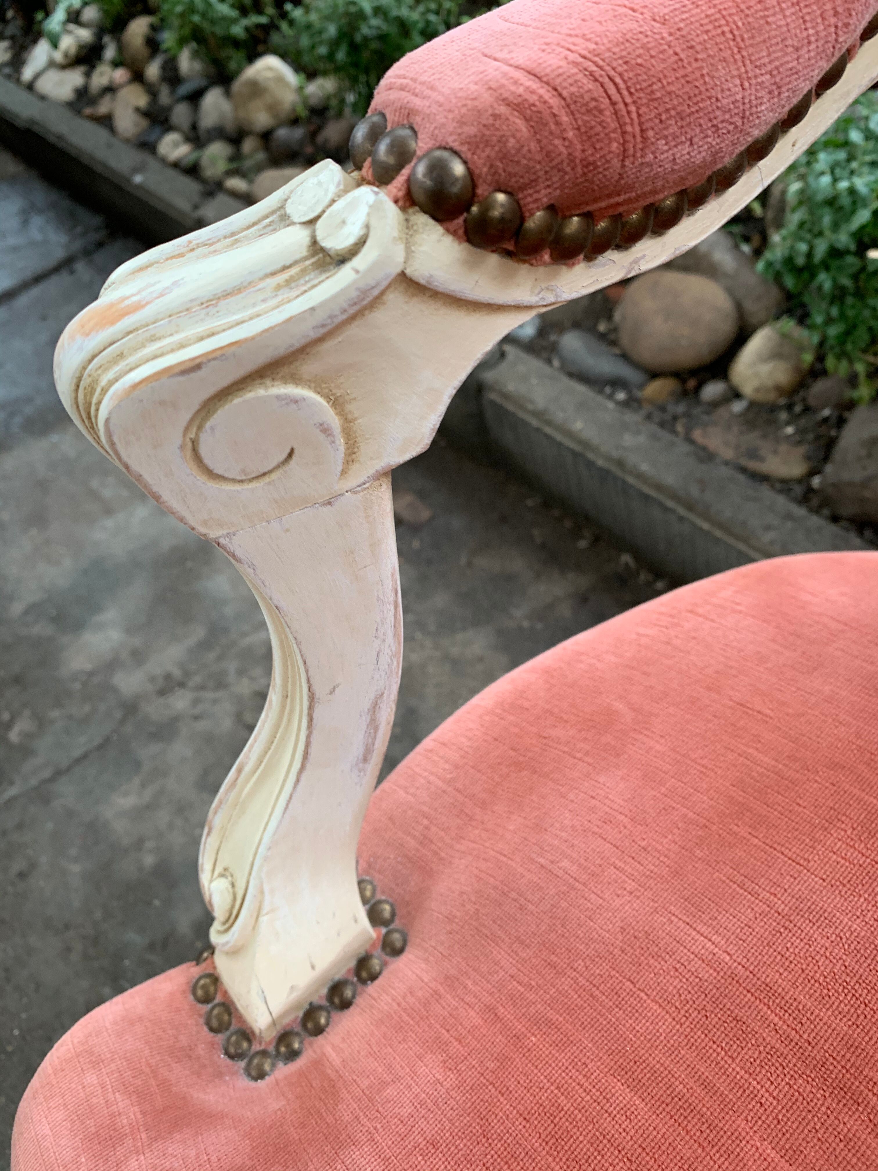 Pink velvet convertible chair