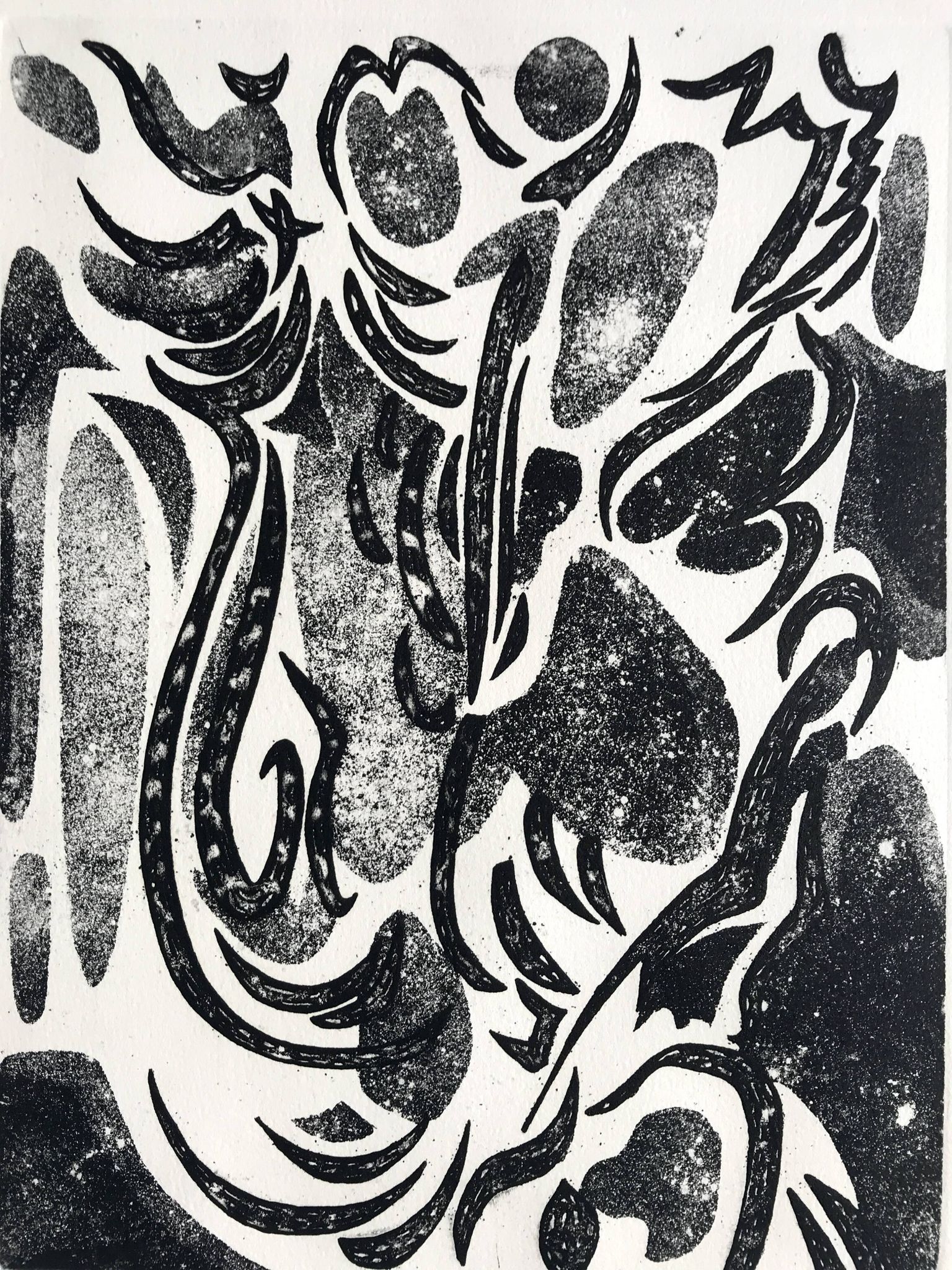 Nicole quétin, the grass lights up its lights, c. 1990. etching signed in pencil