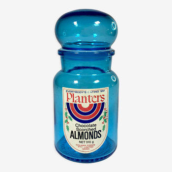 Vintage blue glass jar - limited edition Christmas Australia 1950-1960