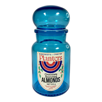 Vintage blue glass jar - limited edition Christmas Australia 1950-1960