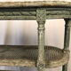 Louis XVI style console in grey/green lacquered wood